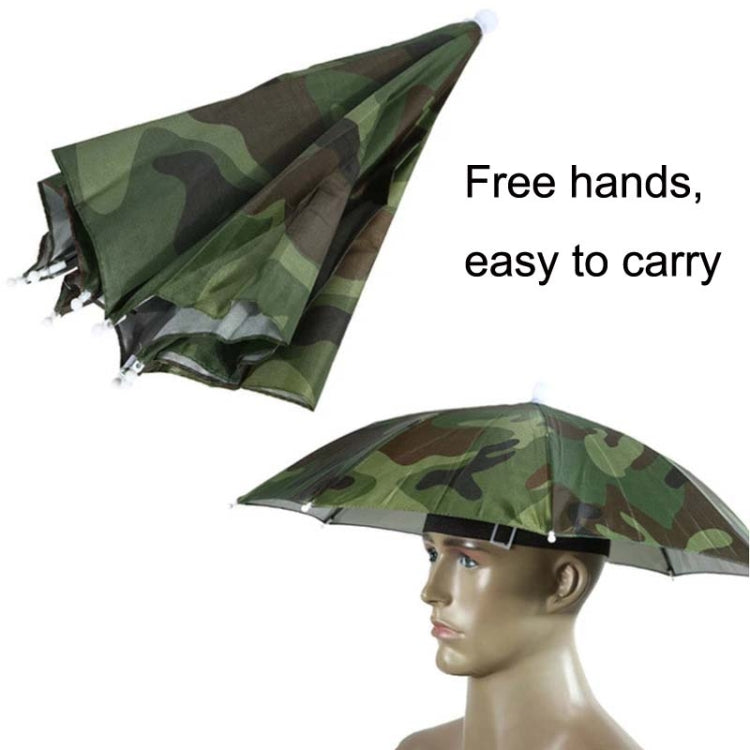 JJ11217 Headband Fishing Umbrella Headband 30CM Camouflage Silver Rubber Hat Umbrella My Store