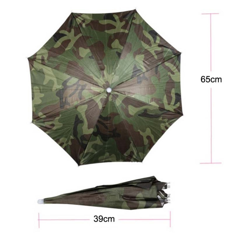 JJ11217 Headband Fishing Umbrella Headband 30CM Camouflage Silver Rubber Hat Umbrella My Store