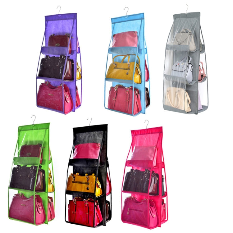 B05005 Double Sided 6 Pocket Hanging Bag Non-woven Fabric Hanging Handbag Organizer