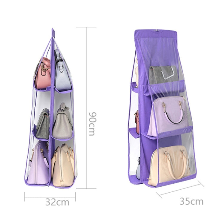 B05005 Double Sided 6 Pocket Hanging Bag Non-woven Fabric Hanging Handbag Organizer