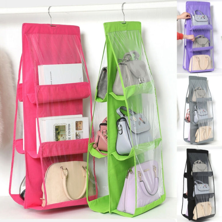 B05005 Double Sided 6 Pocket Hanging Bag Non-woven Fabric Hanging Handbag Organizer