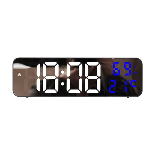 671  Mirror Screen Digital LED Alarm Clock USB Plug-in/Battery Dual-use With Temperature/Humidity Display My Store