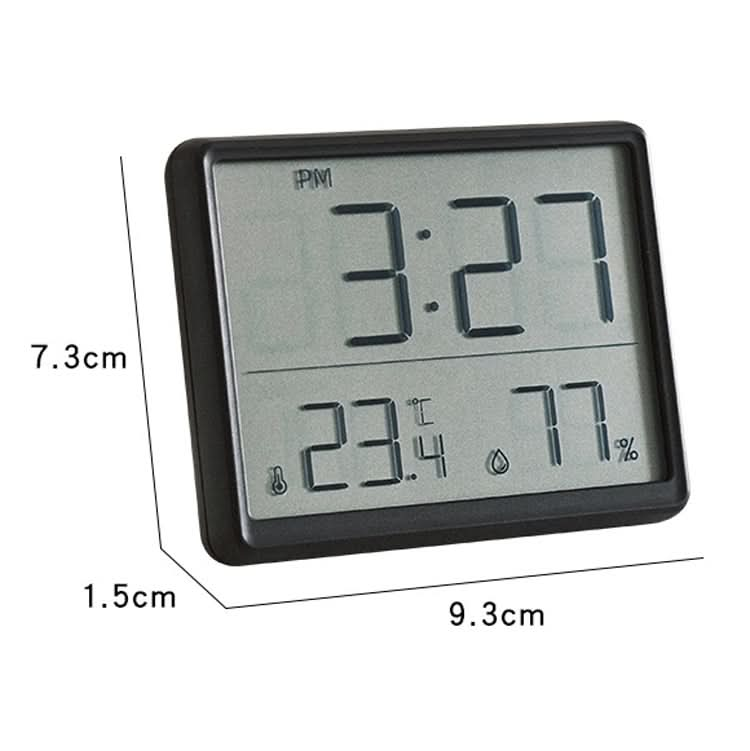 8218 Thin and Light Magnetic Wall-mounted LCD Temperature Electronic Digital Clock(Black)-Reluova