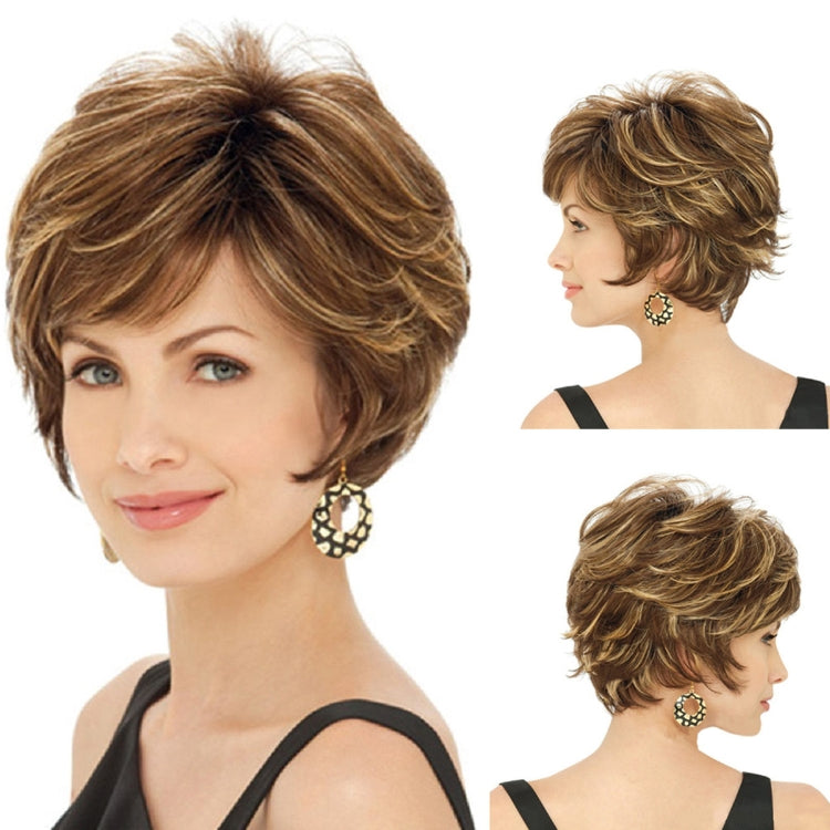 WIG-330 Ladies Fluffy Short Curved Head Set Chemical Fiber Wig My Store