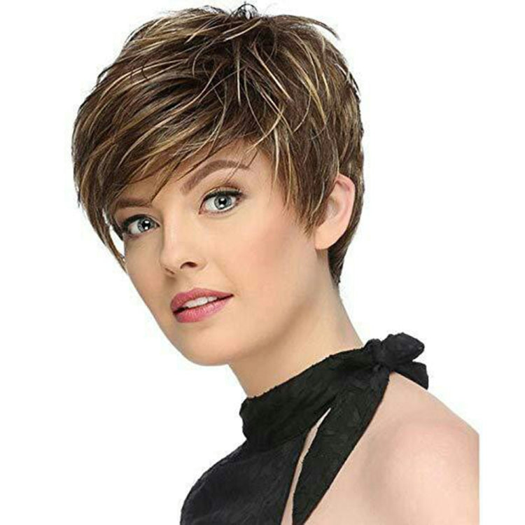 WIG-305 Female High Temperature Silk Wig Oblique Bangs Short Hair Chemical FiberHeadgear My Store