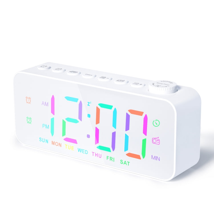 RGB Color Changing LED Digital Alarm Clock with FM Radio Built-in 8 Natural Music My Store