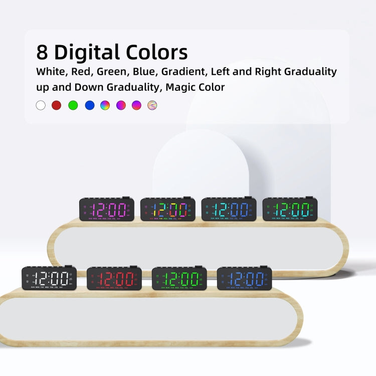 RGB Color Changing LED Digital Alarm Clock with FM Radio Built-in 8 Natural Music My Store