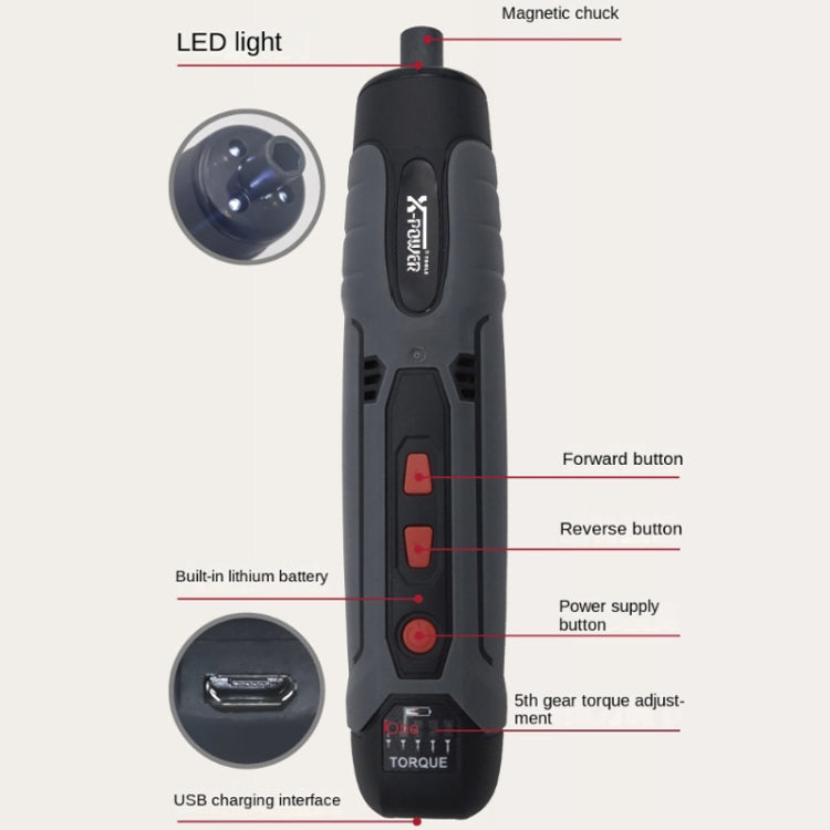 X-power Household Straight Rod Electric Screwdriver