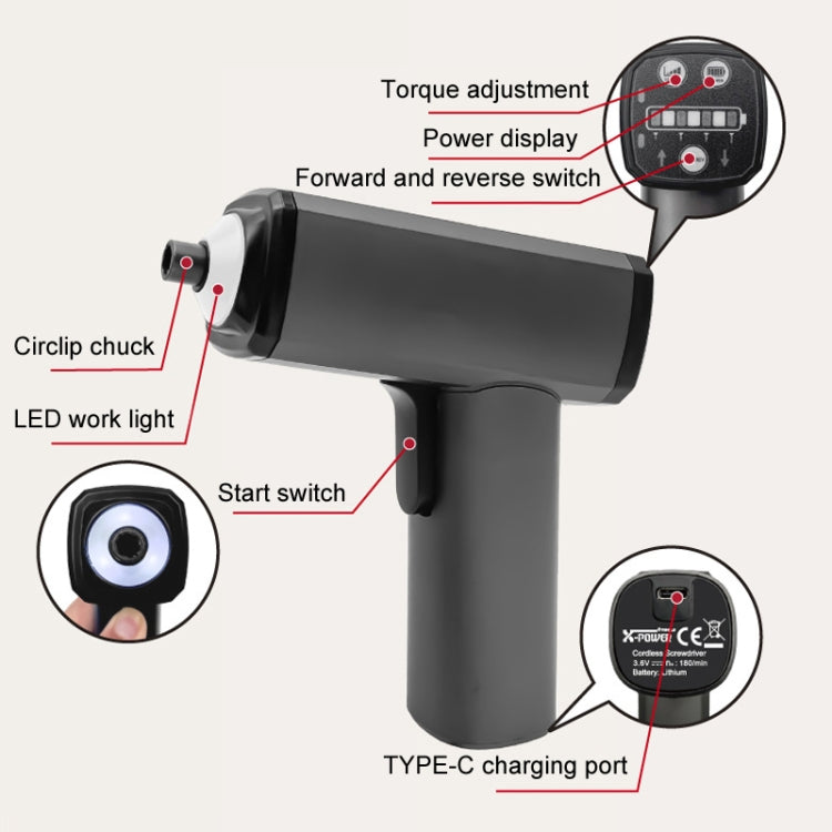 X-power Rechargeable Electric Screwdriver Electrical Maintenance Kit