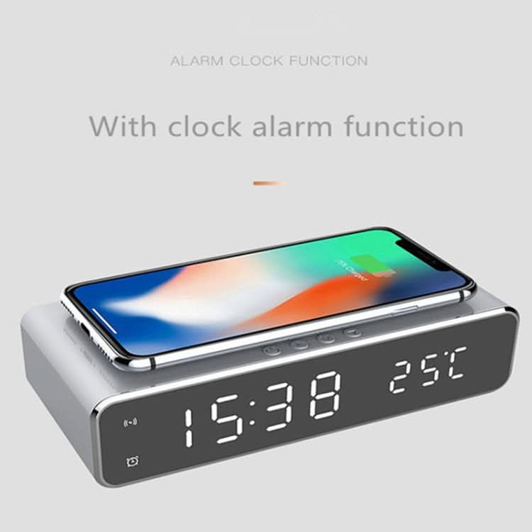 W258 With Clock / Temperature Display Desktop Phone / Earphone Wireless Charging