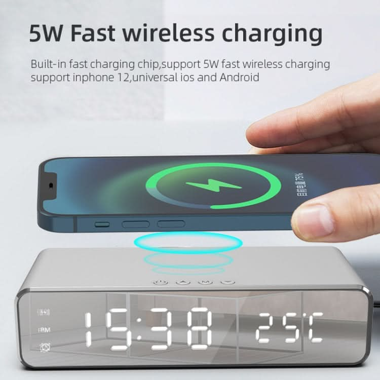 W258 With Clock / Temperature Display Desktop Phone / Earphone Wireless Charging