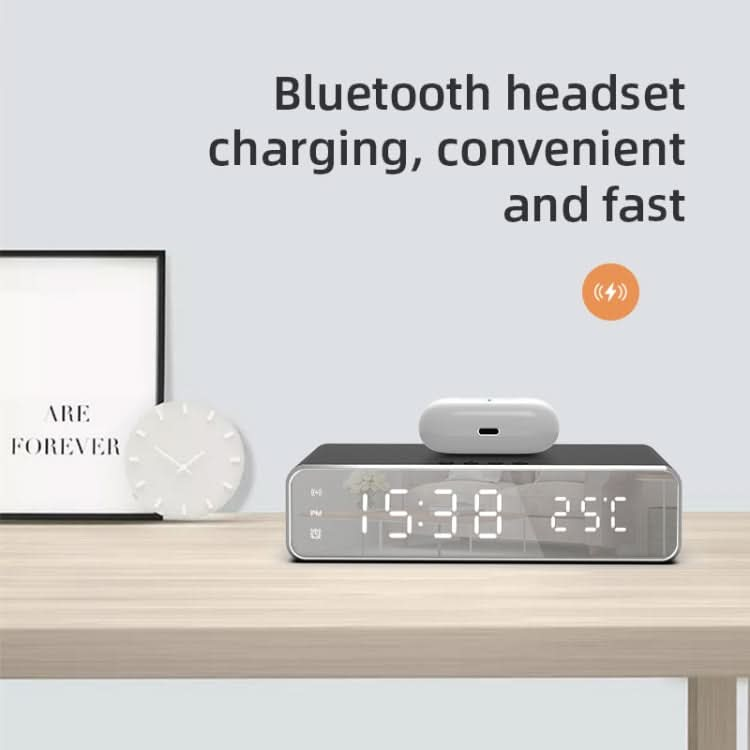 W258 With Clock / Temperature Display Desktop Phone / Earphone Wireless Charging