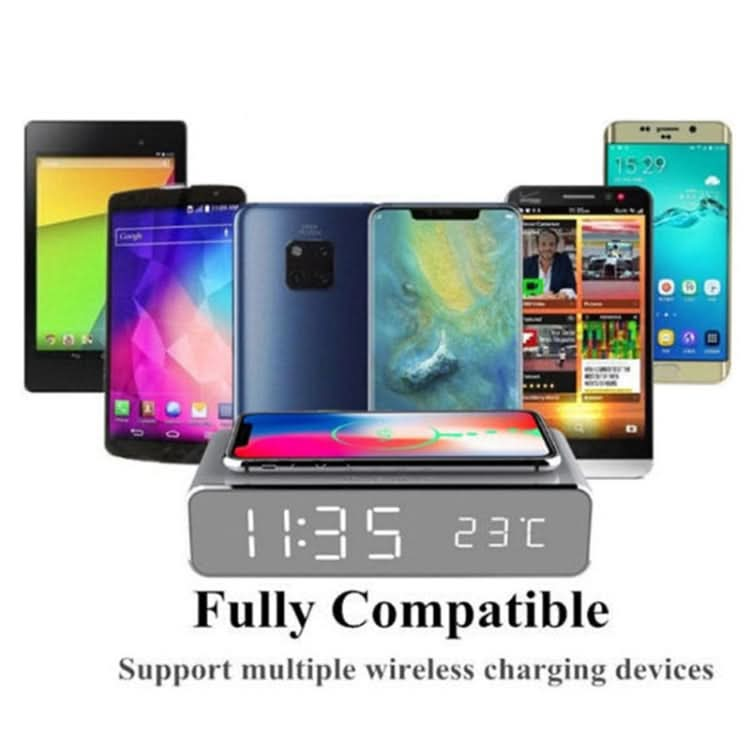 W258 With Clock / Temperature Display Desktop Phone / Earphone Wireless Charging