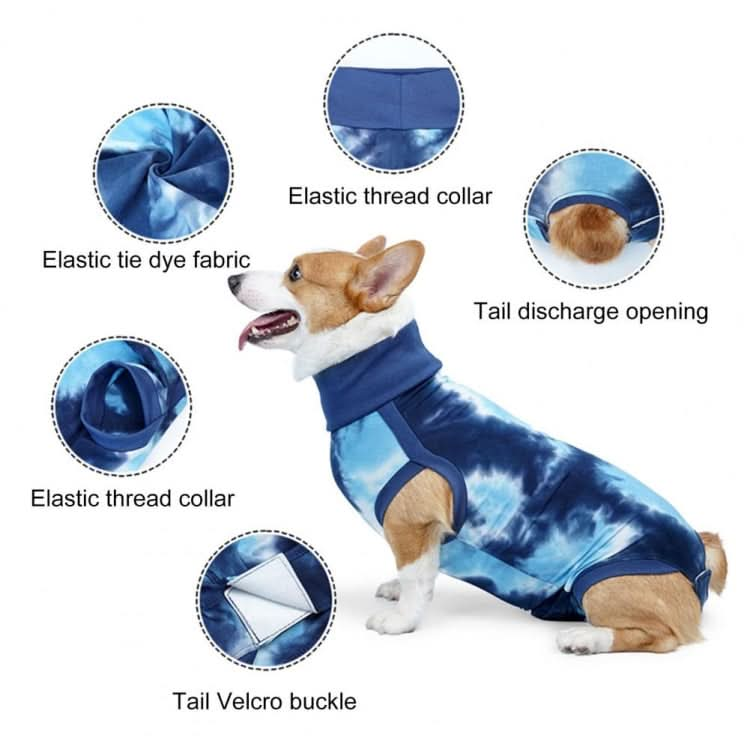 Tie-dye Dog Postoperative Clothes Easy to Put On and Take Off Pet Sterilization Clothes - Reluova