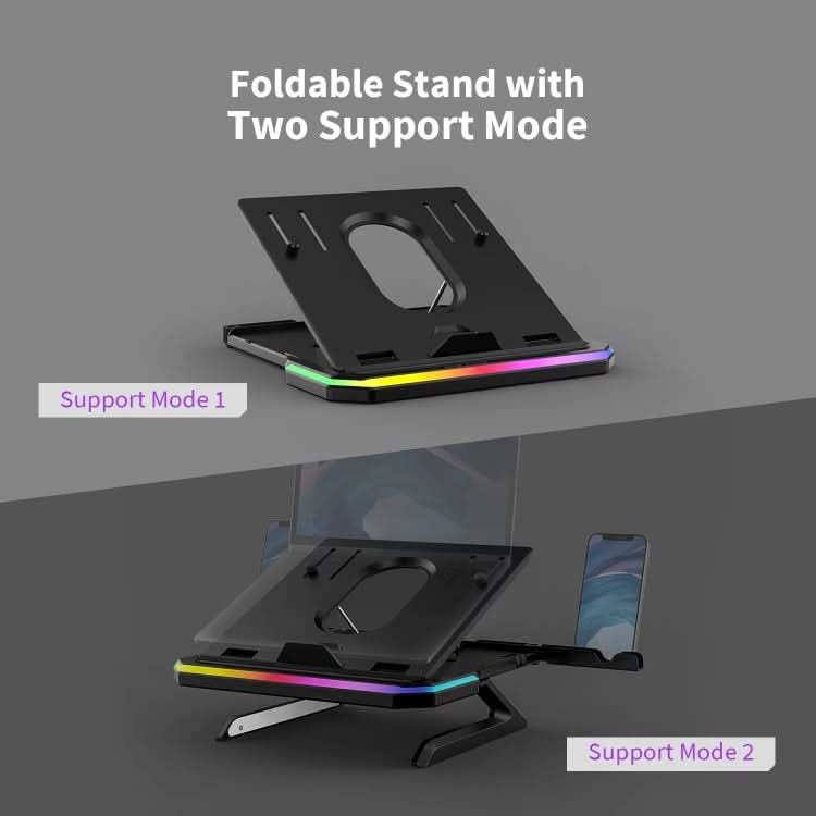 Laptop Stand with RGB Lighting 9-Level Adjustable Notebook Stand My Store