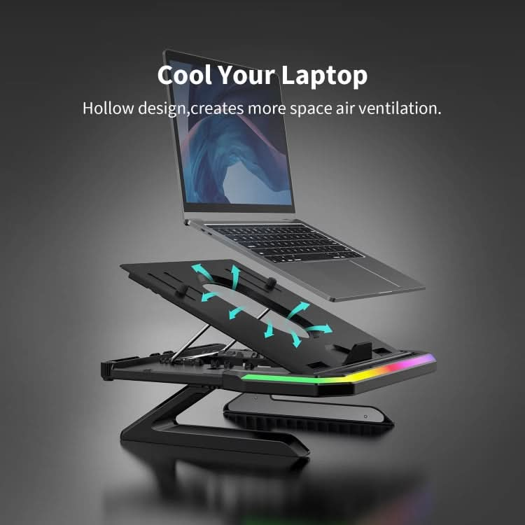 Laptop Stand with RGB Lighting 9-Level Adjustable Notebook Stand My Store