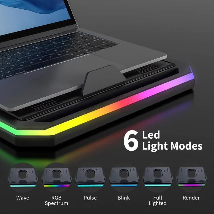 Laptop Stand with RGB Lighting 9-Level Adjustable Notebook Stand My Store