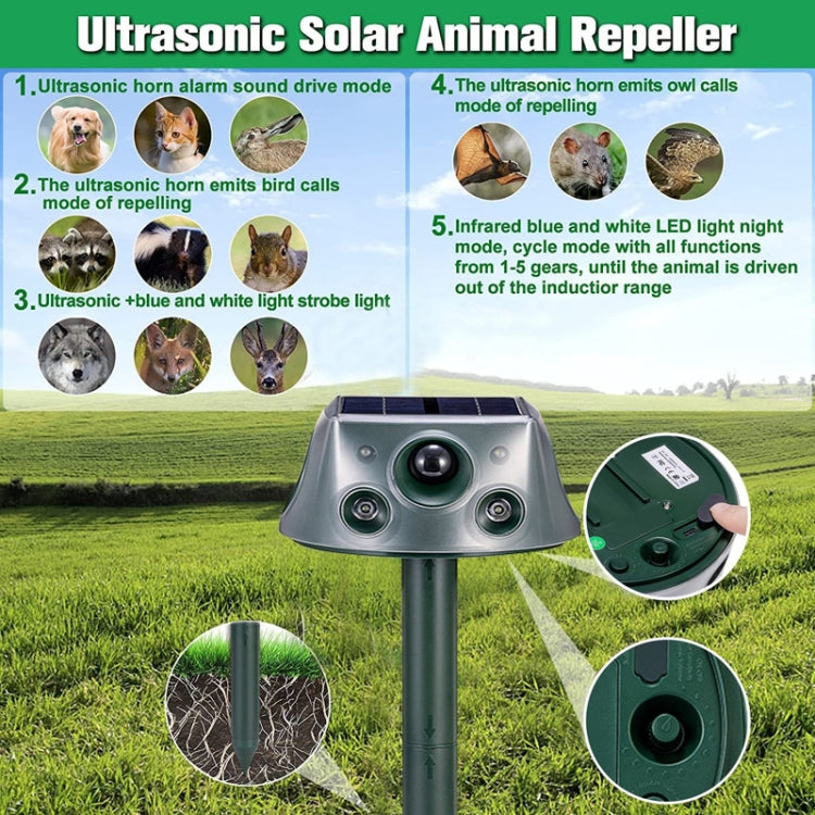 SK031 Four-Sided Solar Animal Repeller Bird Repeller Ultrasonic Rat Repeller My Store