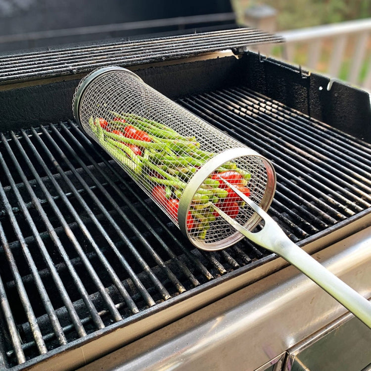 Outdoor Stainless Steel Barbecue Cage BBQ Round Mesh Tube Reluova