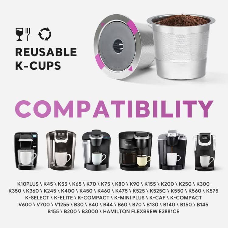 For Keurig Coffee Maker Reusable Filter Cup Stainless Steel Single Hole K Cup - Reluova