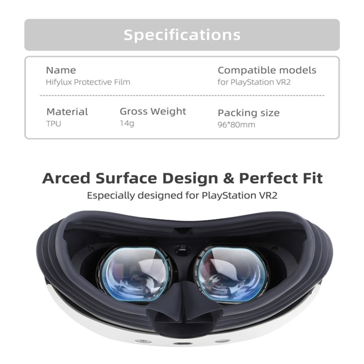 Hifylux PS-FF29 For PlayStation VR2 Lens Protective Film Set HD Scratch-Proof TPU Soft Film