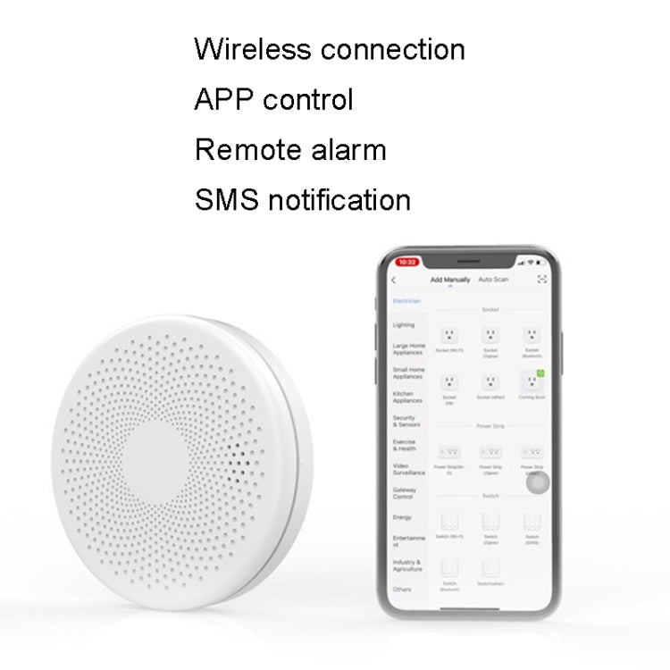 RH-WS11-W WiFi 2 In 1 Smoke Alarm Carbon Monoxide Composite Smoke Sensor