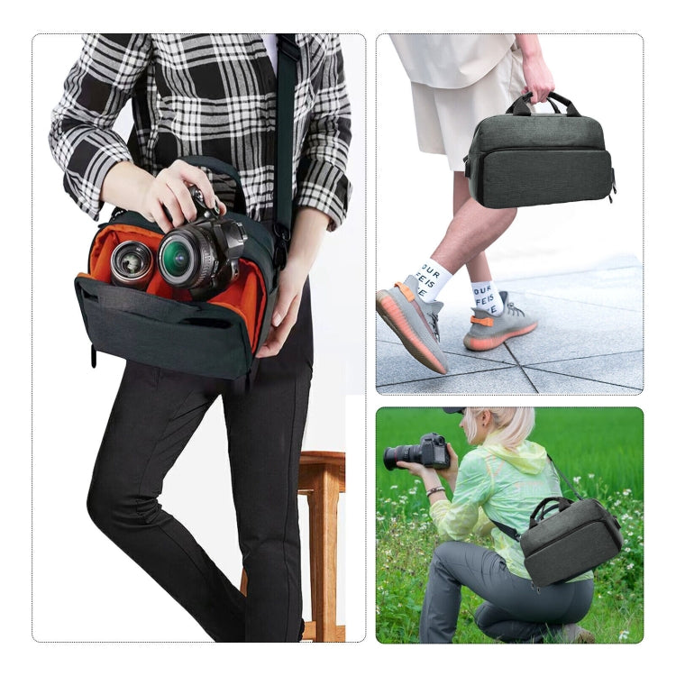 SLR Camera Bag Men Crossbody  Photography Bag Waterproof Carrying Case with USB Charging Port