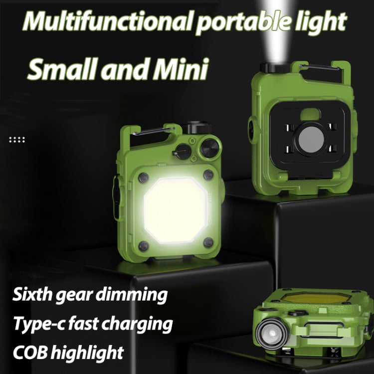 Mini Keychain COB Flashlight USB Rechargeable Magnetic Work Light For Outdoor Camping