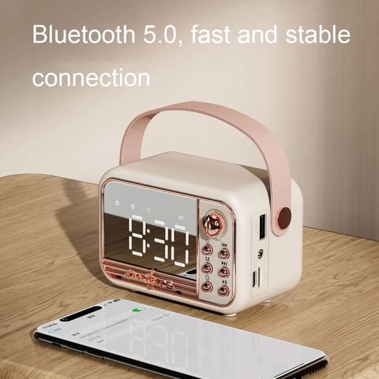 S11 Handheld Retro Alarm Clock Bluetooth Speaker Desktop Portable Clock