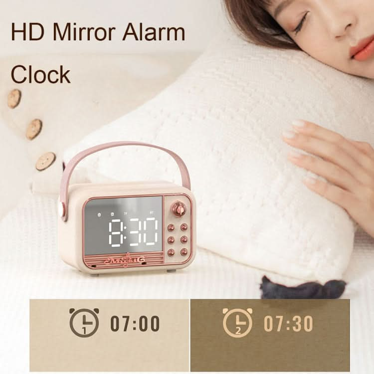 S11 Handheld Retro Alarm Clock Bluetooth Speaker Desktop Portable Clock