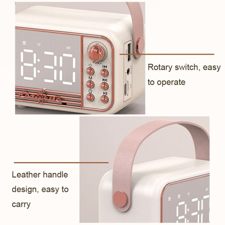 S11 Handheld Retro Alarm Clock Bluetooth Speaker Desktop Portable Clock