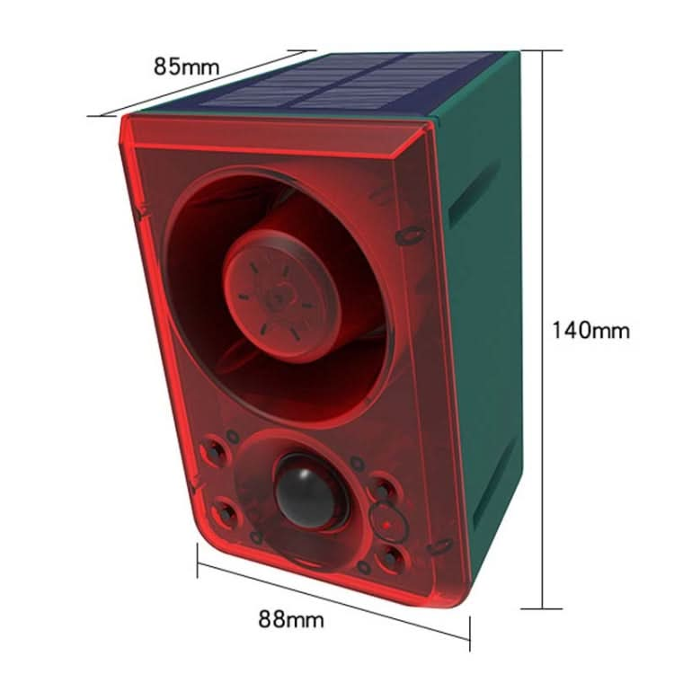 N911N Solar Alarm Infrared Sensor Sound And Light Blast Warning Light Animal Repeller Reluova