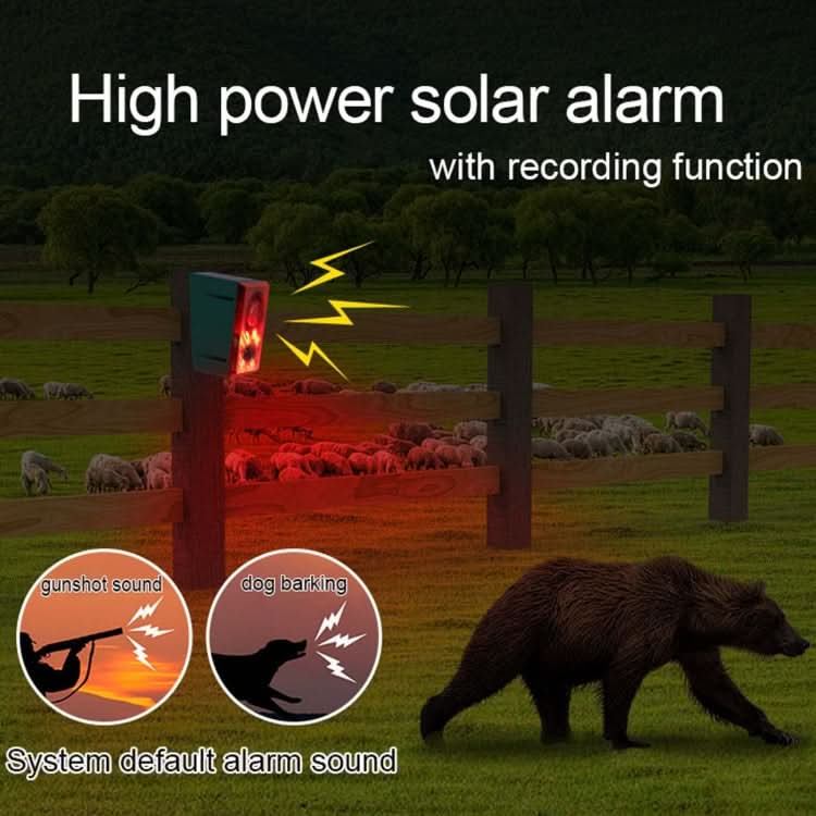 N911N Solar Alarm Infrared Sensor Sound And Light Blast Warning Light Animal Repeller Reluova