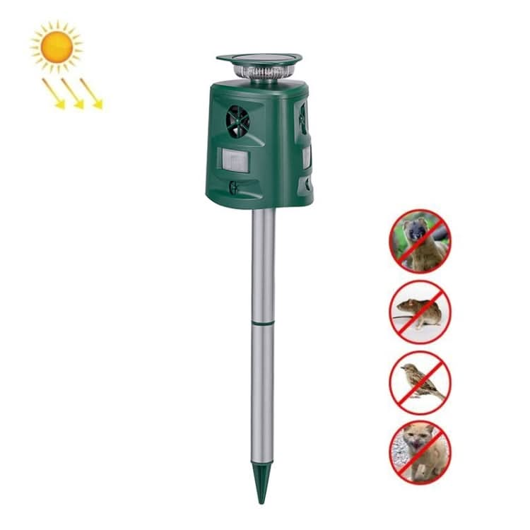 SK698 Solar Powered Animal Repeller 360 Degree Strobe Light Bird Repeller Ultrasonic Rat Repeller My Store