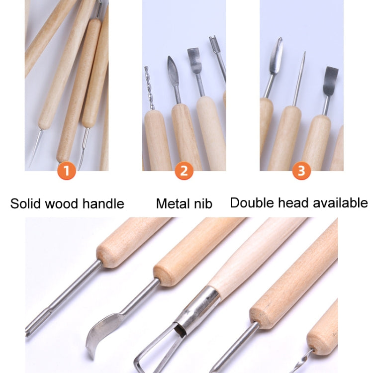 11pcs/set Soft Clay DIY Wooden Knife Tools