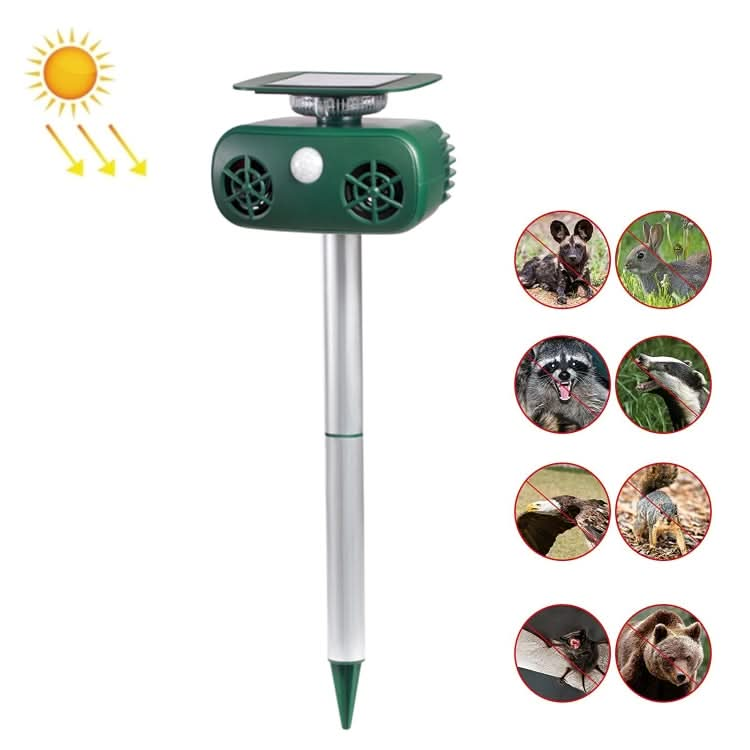 SK628 Solar Powered Animal Repeller 360 Degree Strobe Light Bird Repeller Ultrasonic Rat Repeller My Store