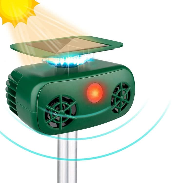 SK628 Solar Powered Animal Repeller 360 Degree Strobe Light Bird Repeller Ultrasonic Rat Repeller My Store