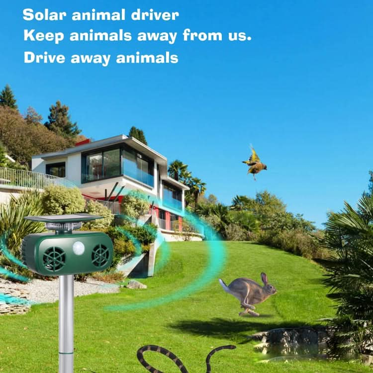 SK628 Solar Powered Animal Repeller 360 Degree Strobe Light Bird Repeller Ultrasonic Rat Repeller My Store