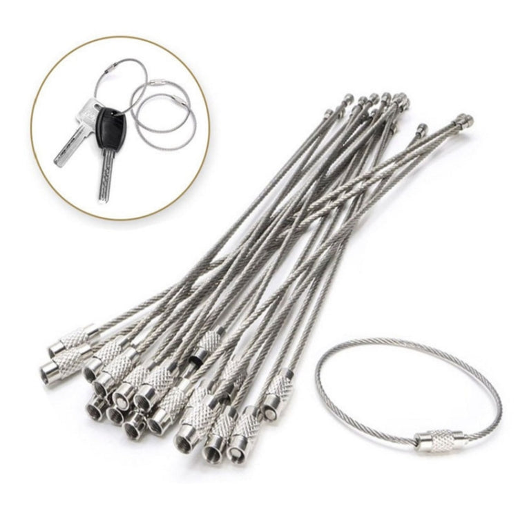 JJ11087 10pcs Stainless Steel Wire Ring Key Ring Wire Chain Key Chain