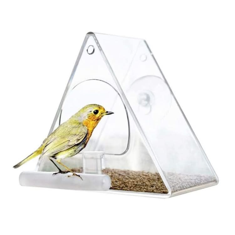 Acrylic Bird Cage Transparent Pet Box Triangle Bird Feeder - Reluova