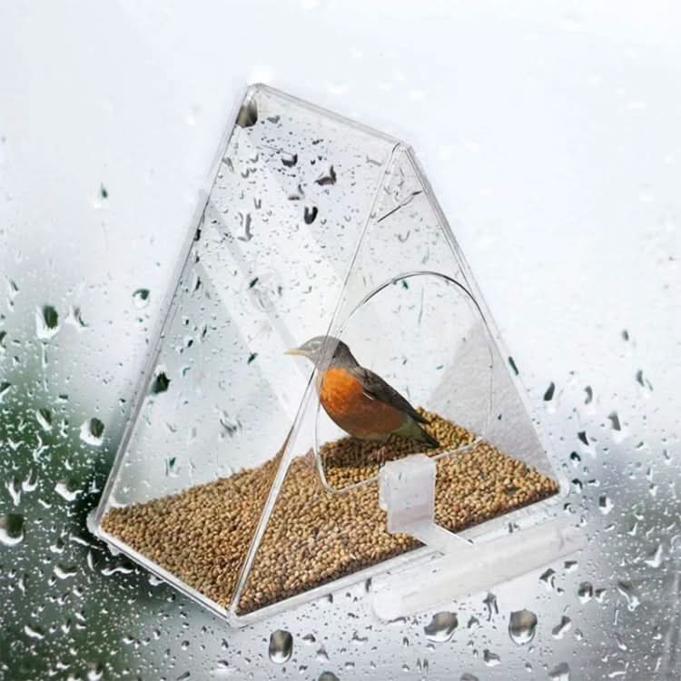 Acrylic Bird Cage Transparent Pet Box Triangle Bird Feeder - Reluova