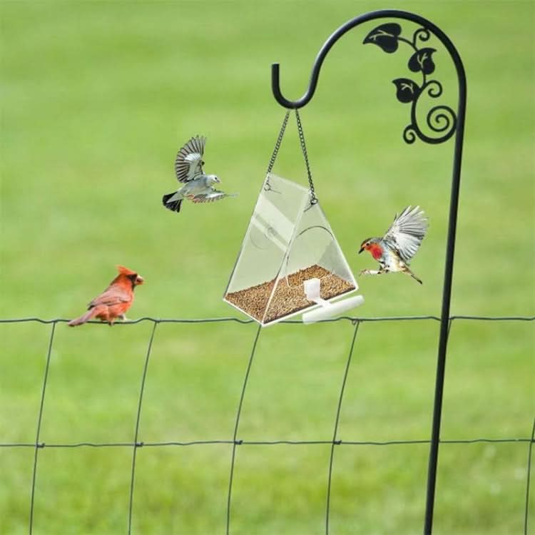 Acrylic Bird Cage Transparent Pet Box Triangle Bird Feeder - Reluova