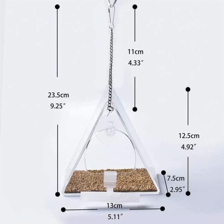 Acrylic Bird Cage Transparent Pet Box Triangle Bird Feeder - Reluova