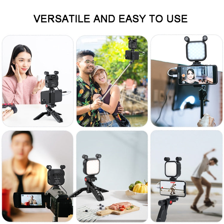 KIT-11LM Tripod Fill Light With Microphone Vlogging Kit For Live Phone Recording Reluova