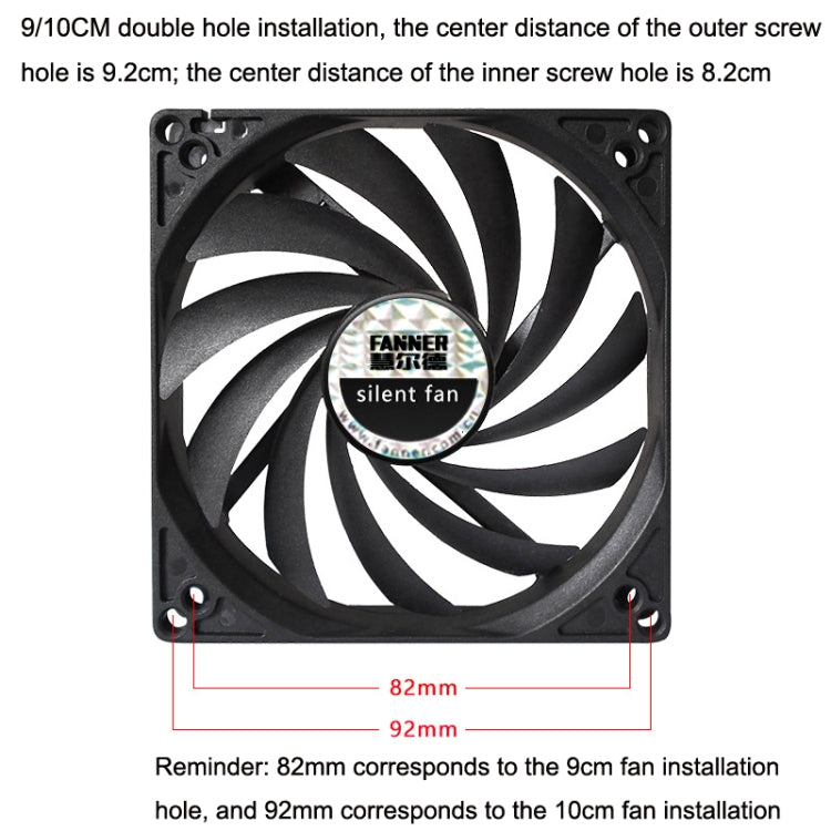 FANNER Ice Soul F10015 Desktop Computer Radiator PWM Intelligent Speed Regulation Ultra-thin Chassis Fan