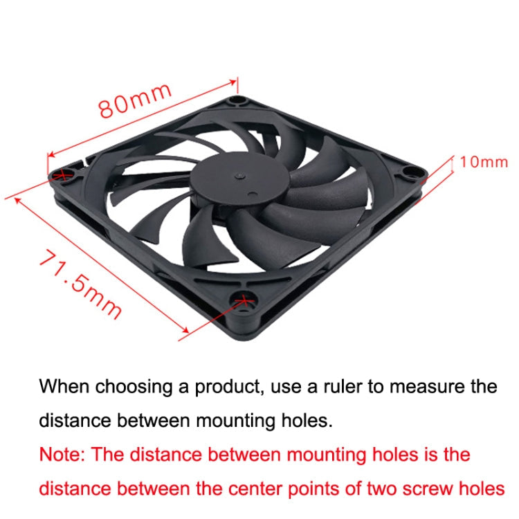 FANNER Ice Soul F8010 Ultra Thin Chassis Fan 4pin PWM Intelligent Speed Adjustment Quiet Cooling Heat Dissipation