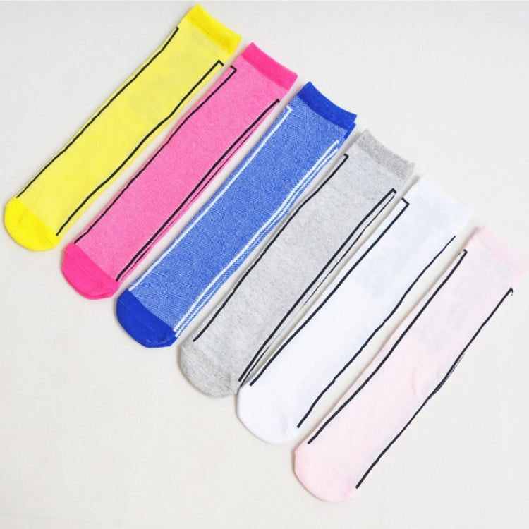 3pairs Spring And Autumn Student Children Skin-Friendly Alphabet Mesh Long Cotton Socks