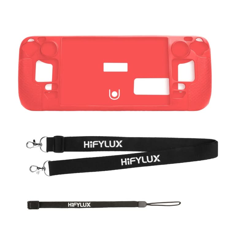 For Steam Deck Hifylux ST-PF14 Game Console Silicone Case Anti-scratch Non-slip Handheld Case Lanyard Reluova