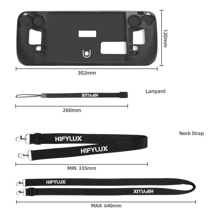 For Steam Deck Hifylux ST-PF14 Game Console Silicone Case Anti-scratch Non-slip Handheld Case Lanyard Reluova