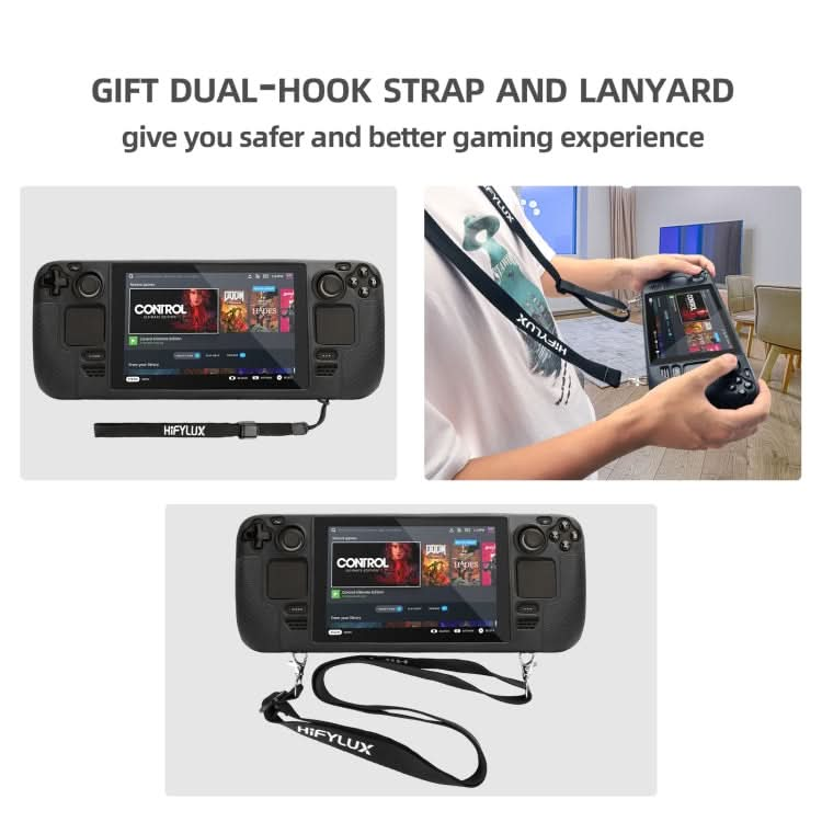 For Steam Deck Hifylux ST-PF14 Game Console Silicone Case Anti-scratch Non-slip Handheld Case Lanyard Reluova